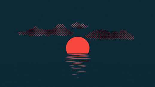 Cool Abstract Pixel Sunset | River Waves | Clouds 4K - Live Theme