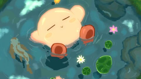 Kirby Floating On The Pond